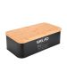 Ψωμιέρα Μεταλλική Μαύρη 42x23x13cm Estia Home Art Bamboo Essentials 01-20248