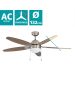 Ανεμιστήρας Οροφής Ø132x40cm Φωτισμό 1xE14 60W AC 220-240V,50Hz 3 Ταχύτητες Νίκελ-Καφέ Eglo Susale 35042