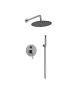 Shower Set Εντοιχισμού Μπαταρία 2 σημείων,Κεφαλή Φ250mm, Βραχίονας, Τηλέφωνο Ντουζ, Σπιράλ, Επιτοίχειο στήριγμα Orabella Terra Gun Metal Light 10312