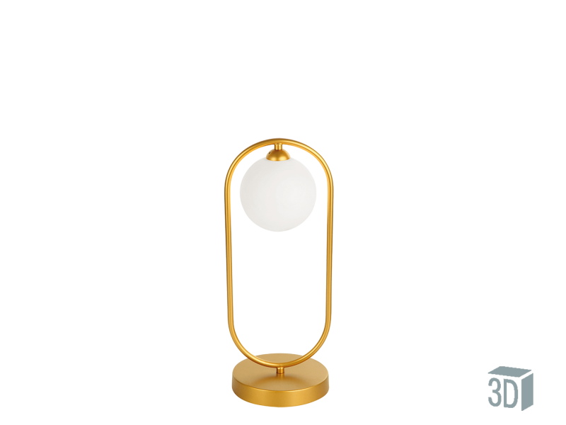 Φωτιστικό Λαμπατέρ Επιτραπέζιο 1xG9 Χρυσαφί Μέταλλο /Γυαλί Οπάλ Σατινάτο Viokef Fancy 4208801