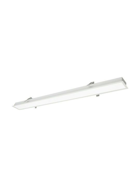 Γραμμικό Φωτιστικό Χωνευτό 220-240V Trimless Led 30w 3000K 2800lm L90 cm Αλουμίνιο Λευκό Viokef Station 3911-0413-3-W-N 