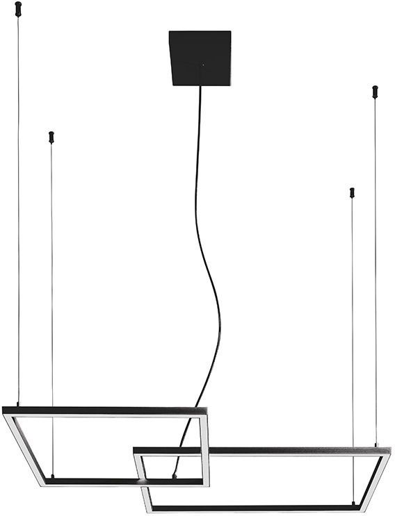 Φωτιστικό Κρεμαστό 96 cm Led 64w 4800lm Επιλογή 3000K-4000K-6000K Αλουμίνιο Μαύρο Ματ Perenz Cross 6593NCT