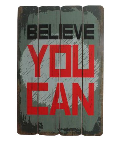 Πινακίδα Ξύλινη 40x60x2cm Believe you Can Etoile NN-712-34