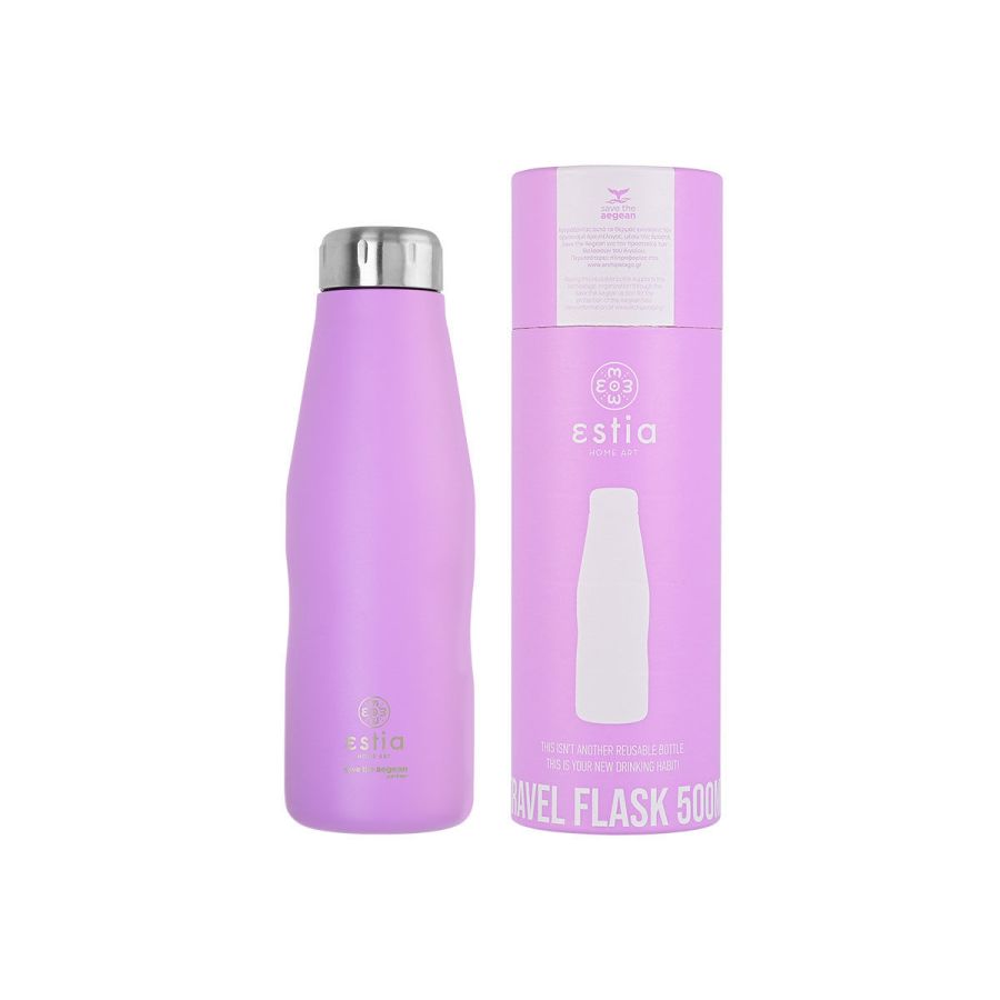 Θερμός 500ml Travel Flask Εstia Home Art Save The Aegean Lavender Purple 01-7805