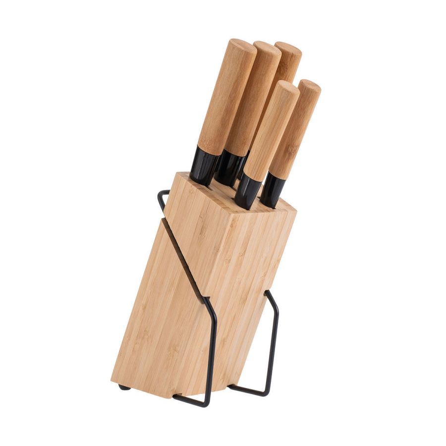 Μαχαίρια  Ανοξείδωτα με Βάση Σετ 5 τμχ. Bamboo Essential  Estia Home Art 01-12854