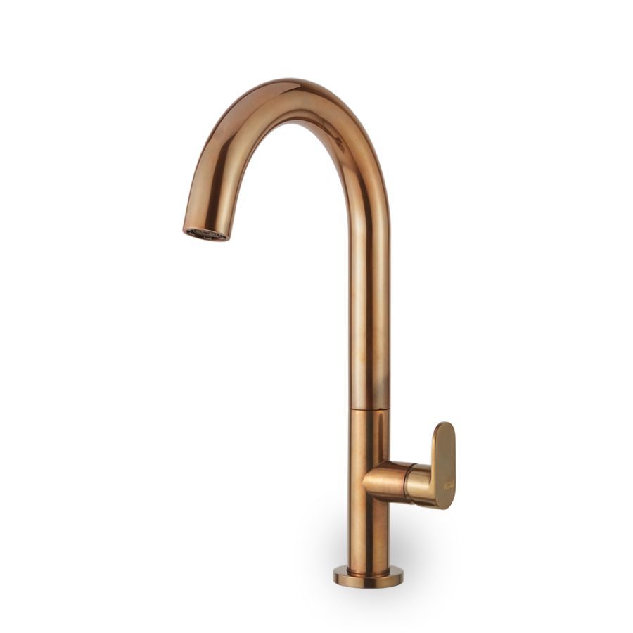 Μπαταρία Νιπτήρα Ψηλή με βαλβίδα clic-clac Armando Vicario Slim Natural Brass 500041-225