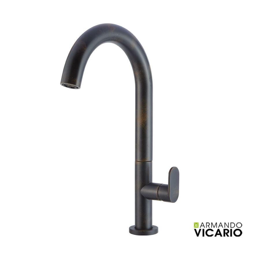 Μπαταρία Νιπτήρα Ψηλή με βαλβίδα Clic Clac Armando Vicario Slim Rusty Black 500041-424