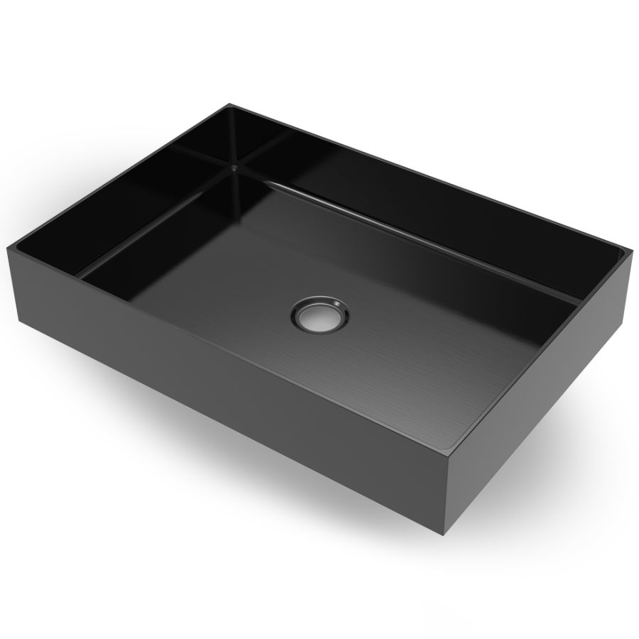 Νιπτήρας Επιτραπέζιος 55*38 cm Inox Black Brushed PVD Voss Aldo V1255-411