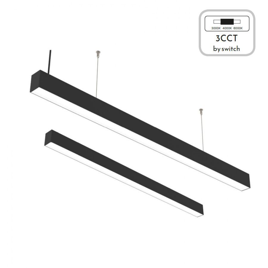 Κρεμαστό Γραμμικό Φωτιστικό D90cm Led 30w 3600lm 3CCT by switch on base Λευκό Inlight 6072-90-WH  