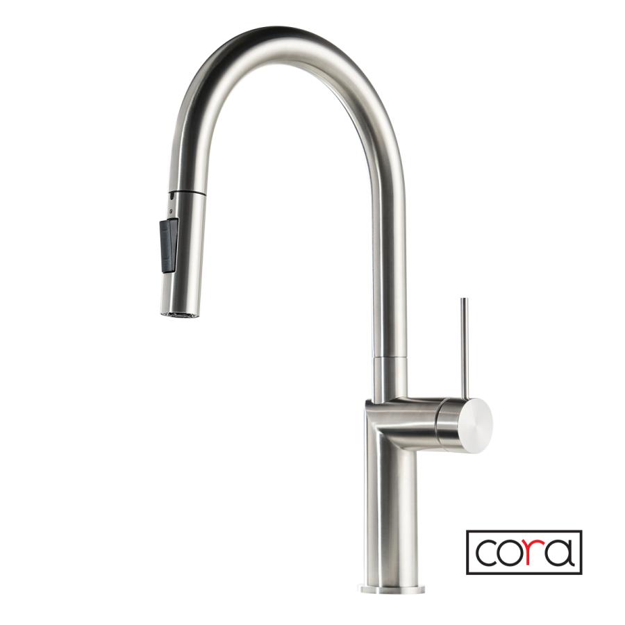 Μπαταρία Κουζίνας Συρόμενο Ντους Shower-Spray Cora Griffon Inox 316L 63630-111