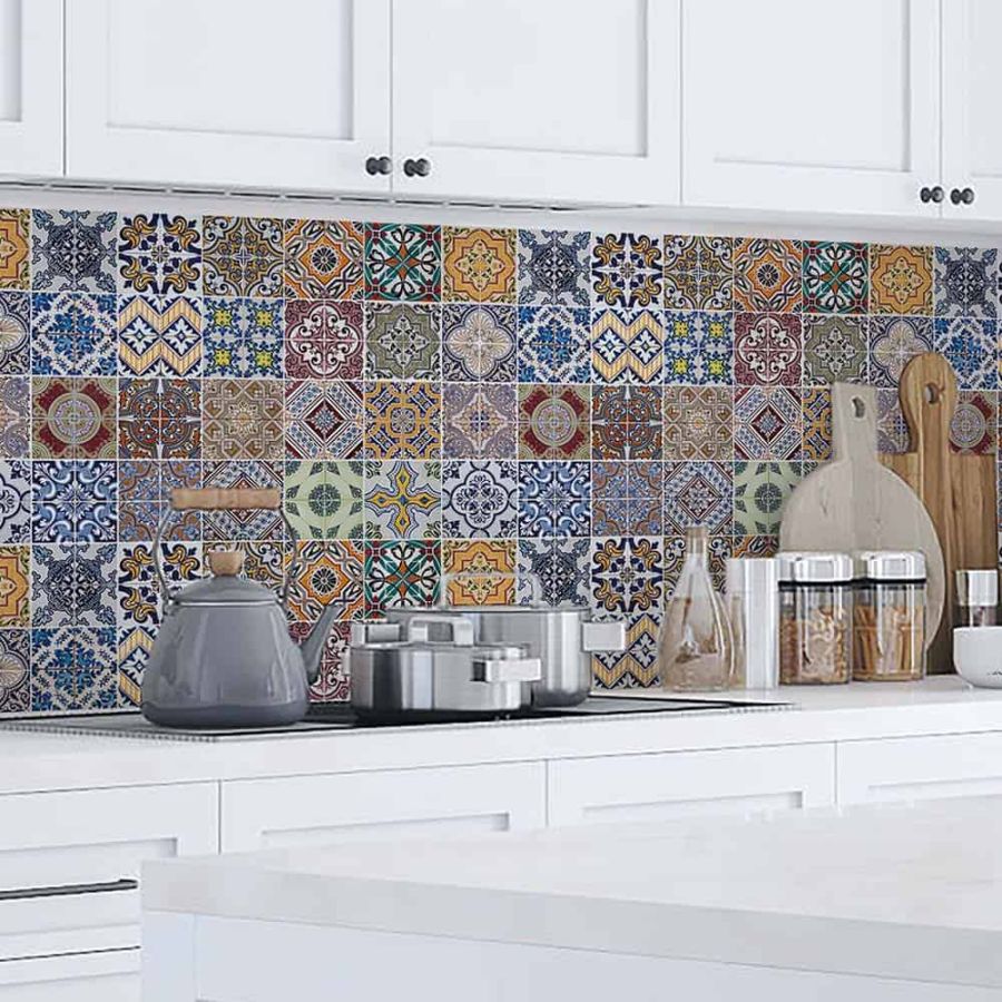 Azulejos XL πλάτη προστασίας τοίχων κουζίνας και μπάνιου (67602) Ango