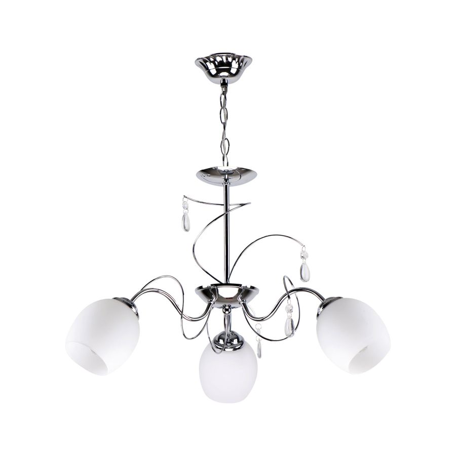 KQ 2221/3 FERROW PENDANT CHROME-OPAL GLASS Ζ3 HOMELIGHTING 77-8083