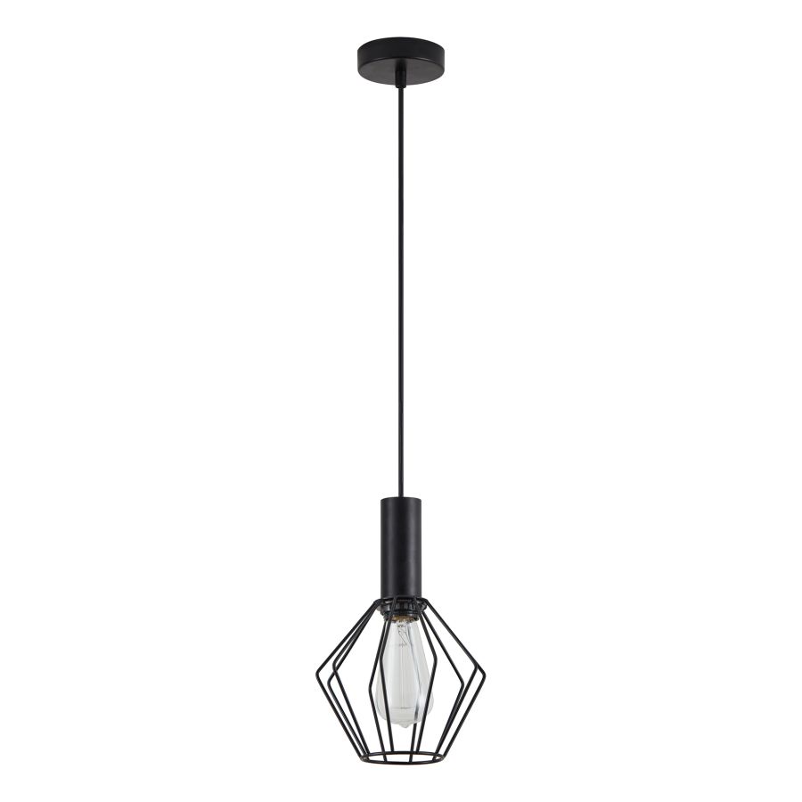 SE21-BL-4-GR1 ADEPT TUBE Black Pendant Black Metal Grid+ HOMELIGHTING 77-8526