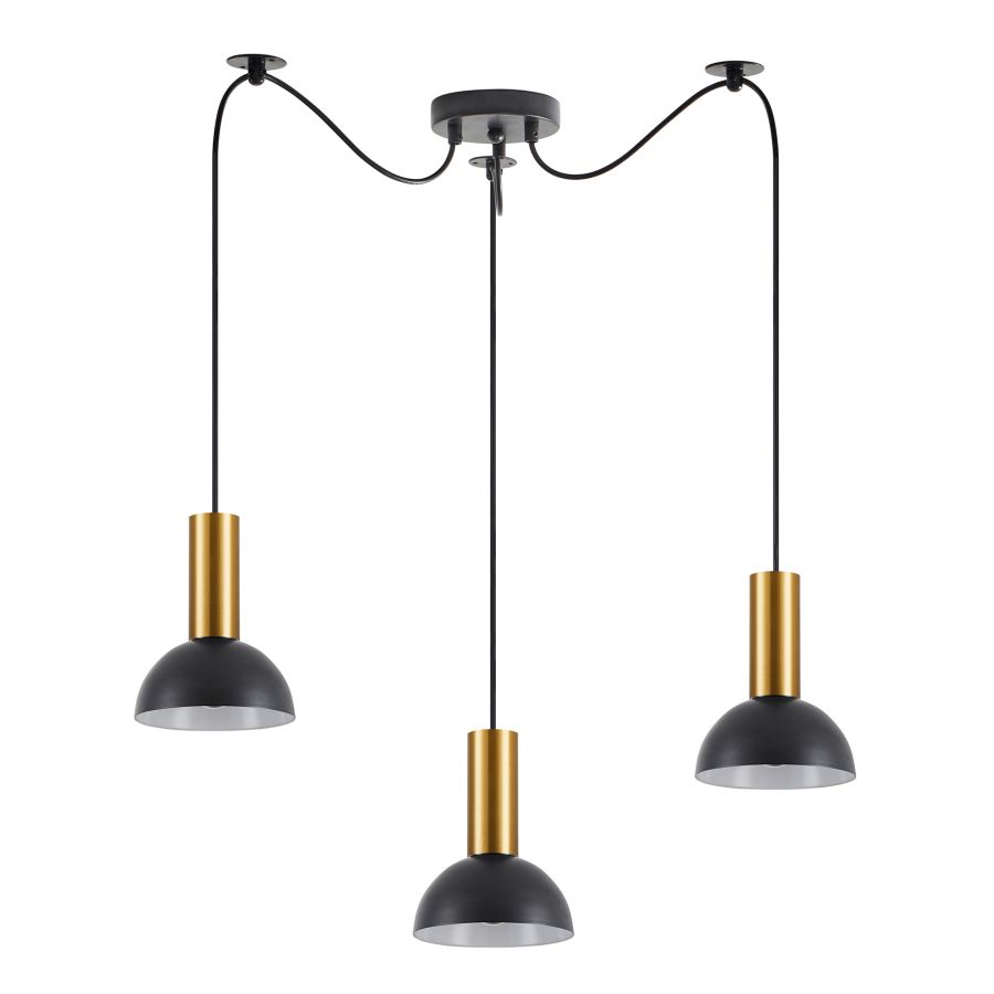 SE21-GM-4-BL3-MS3 ADEPT TUBE Gold Matt Pendant Black Metal Shade+ HOMELIGHTING 77-8647