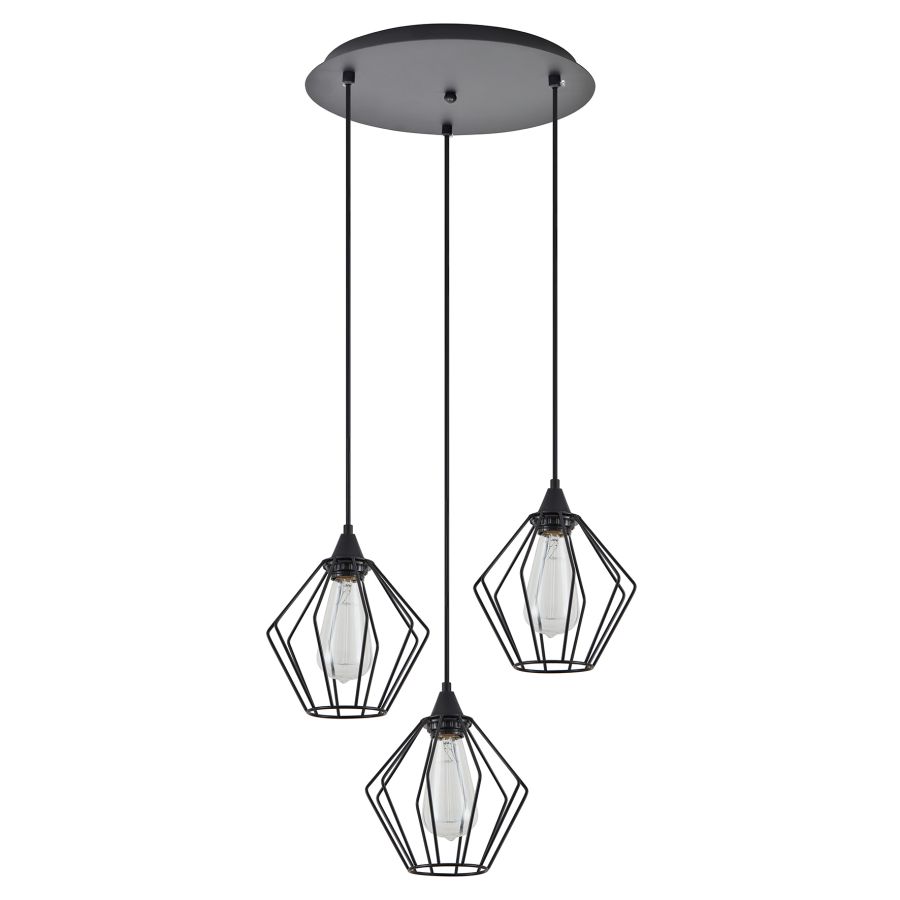 SE21-BL-B10-3BL-GR1 ADEPT PENDANT Black Metal Grid Pendant+ HOMELIGHTING 77-8750