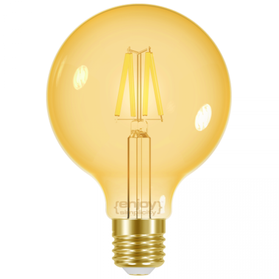 Λαμπτήρας Led Filament Amber Dimmable G95 E27 7,5w 2000K 600lm Ø95xH138mm Enjoy EL825909