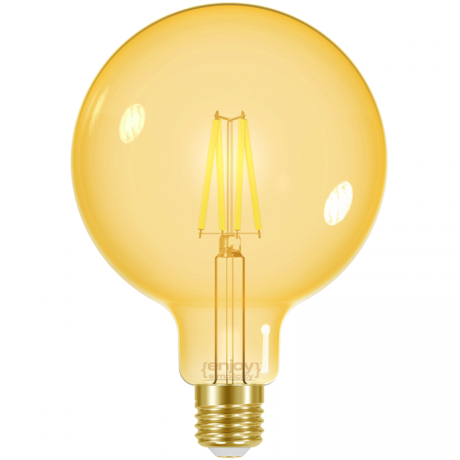 Λαμπτήρας Led Filament Amber Dimmable G125 E27 4,5w 2000K 320lm Ø125xH178mm Enjoy EL825910