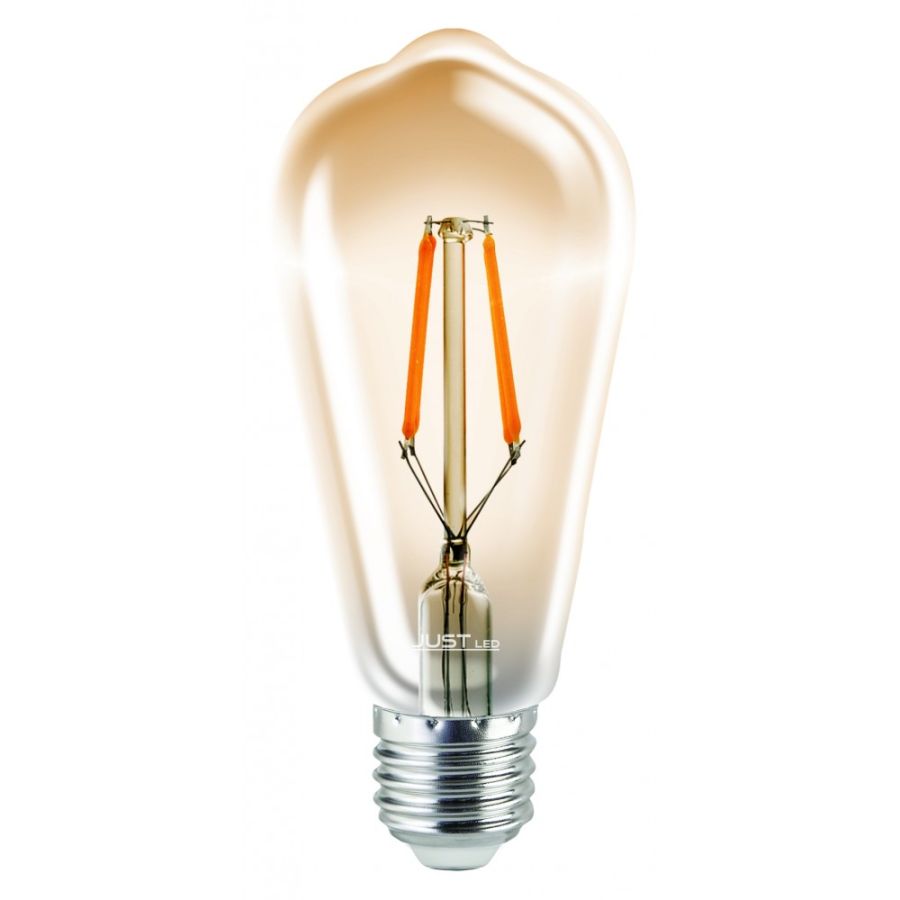 Λαμπτήρας 64x146mm ST64 E27 Led Filament Dimmable Amber 10w 3000K 1100lm Just Led B276410301