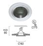 Σποτ Χωνευτό Κινητό Στρογγυλό Ø92xmin80mm Κοπή Ø75mm 1xGU10 Απόχρωση Αλουμινίου Viokef Richard 4106300