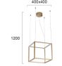 Φωτιστικό Κρεμαστό 40*40cm Led 26w 2080lm 3000K Χρυσό Ματ Viokef Gold Cube 4207100