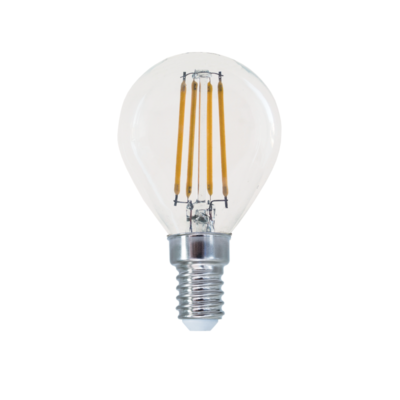 LED FILAMENT E14 G45 4W 2700K 230V AC 480LM RA80 ACA BOVA4WW