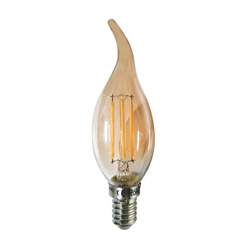 E14 CANDLE TIP AMBER DIM 4W 2700K 230V AC 390LM RA80 LED COG ACA DECO4WWTIPDIMAM