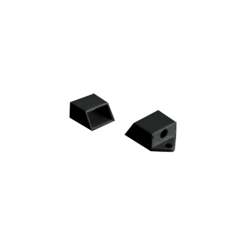 SET OF BLACK PLASTIC END CAPS FOR PROFILE P151B, 2PCS WITH HOLE  ACA EP151B