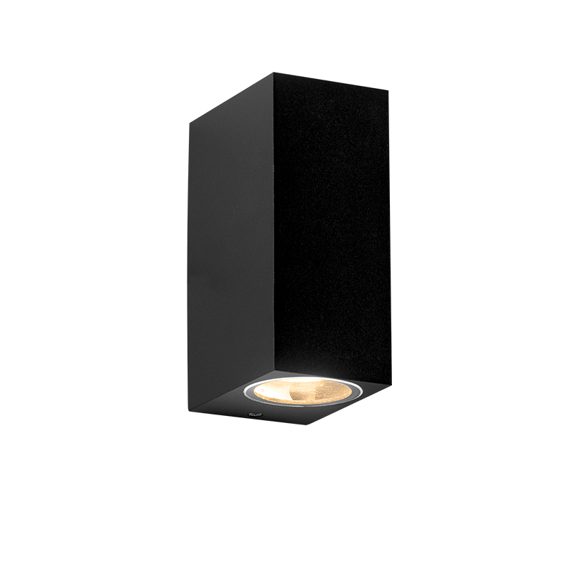 GU10 WALL LUMINAIRE PLASTIC 230V AC BLACK IP65 MAX.2X3W LED ACA SL8111GU10B