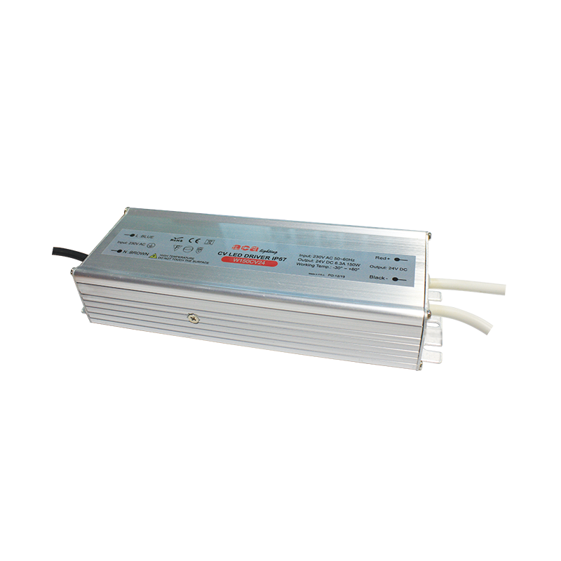 METAL CV LED DRIVER 150W 230V AC-24V DC 6.3A IP67 WITH CABLES ACA W150CV24