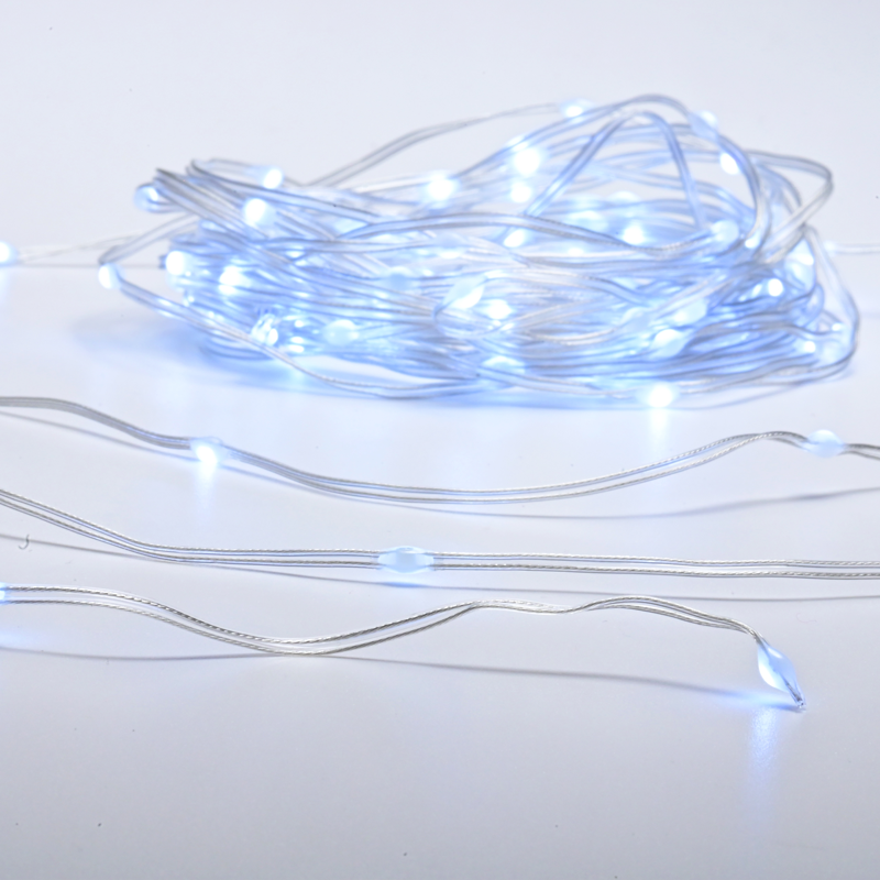 SKIN LINE LAMP 100 ΛΑΜΠ. LED CW 3AA BAT 8 ΠΡΟΓΡ. IP44 ΜΗΚΟΣ 10m 0,3m ΔΙΑΦΑΝΟ ΚΑΛΩΔΙΟ ΤΡΟΦ. ACA X0410021261