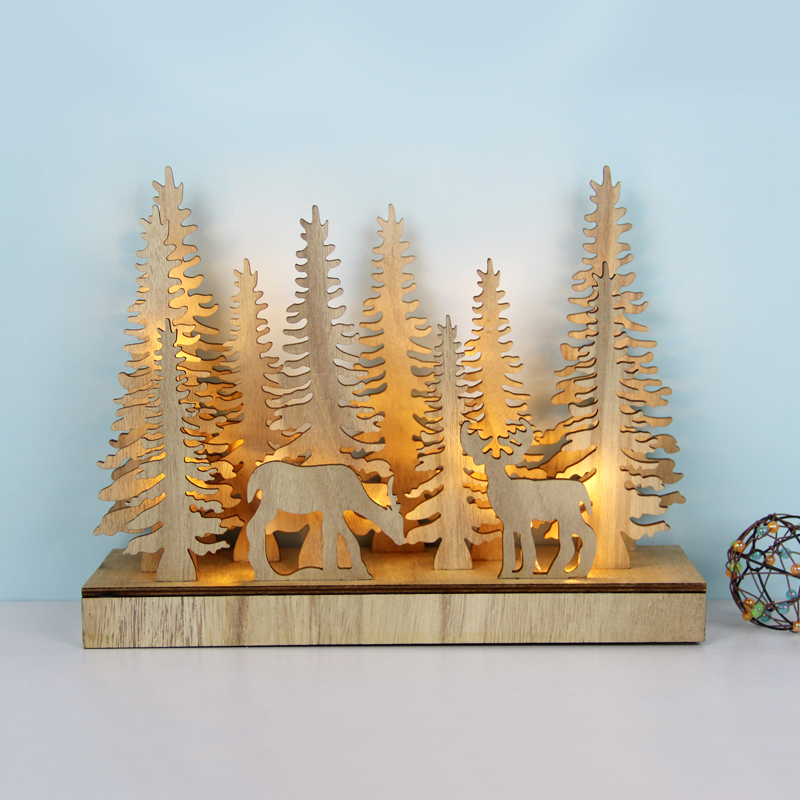 "PLYWOOD CHRISTMAS TREE 2" 22 LED WW Λ/ΚΙΑ ΜΠ/ΡΙΕΣ (2AA) IP20 30X8X23CM ACA X05221105