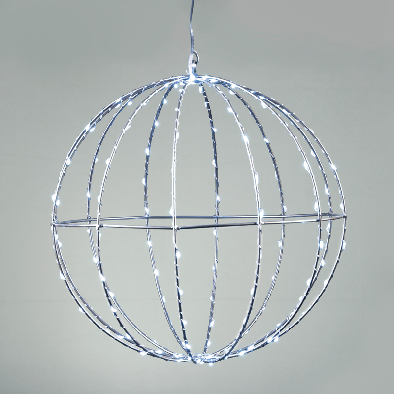 "D30CM SILVER BALL" 144 ΜΙΝΙ LED ΛΑΜ, CW, ΑΣΗΜΙ ΚΑΛΩΔ. ΧΑΛΚΟΥ,ΑΝΤΑΠΤ.(4.5VDC),IP44, 3M ΔΙΑΦ ΚΑΛ ACA X0614424226