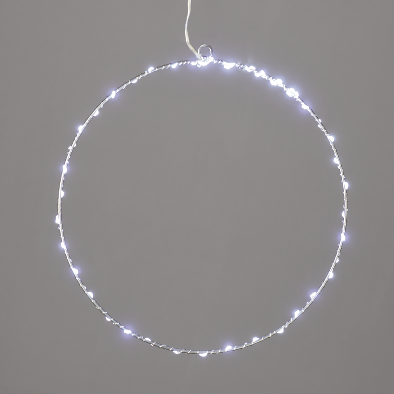 "D30CM SILVER ROUND" 45 ΜΙΝΙ LED ΛΑΜ, CW, ΑΣΗΜΙ ΚΑΛΩΔ. ΧΑΛΚΟΥ,ΑΝΤΑΠΤ.(3VDC),IP44, 3M ΔΙΑΦ ΚΑΛ ACA X064524227