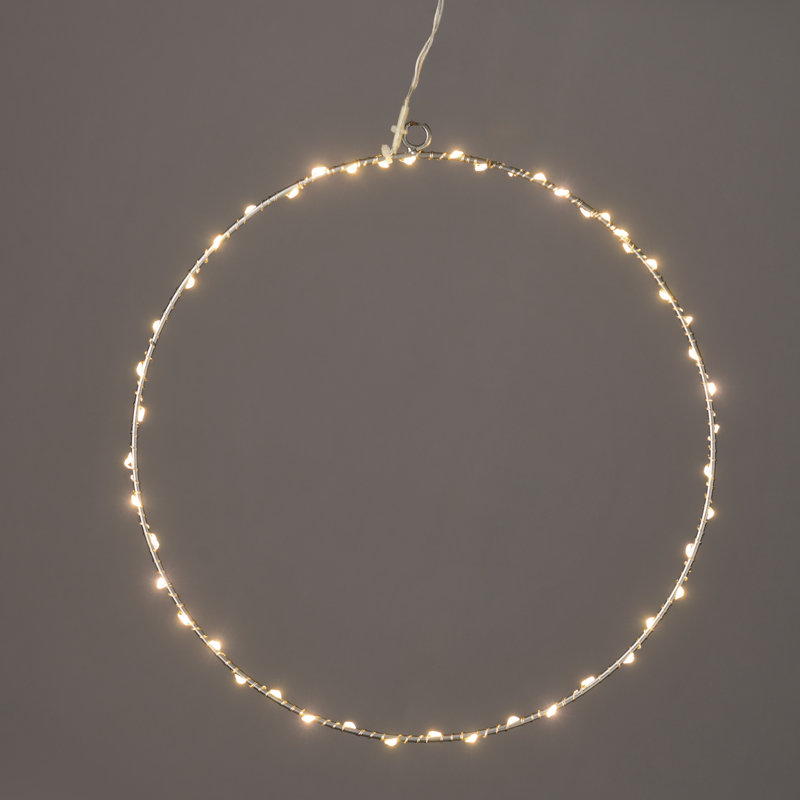 "D40CM SILVER ROUND" 55 ΜΙΝΙ LED ΛΑΜ, WW, ΑΣΗΜΙ ΚΑΛΩΔ. ΧΑΛΚΟΥ,ΑΝΤΑΠΤ.(3VDC),IP44, 3M ΔΙΑΦ ΚΑΛ ACA X065514227