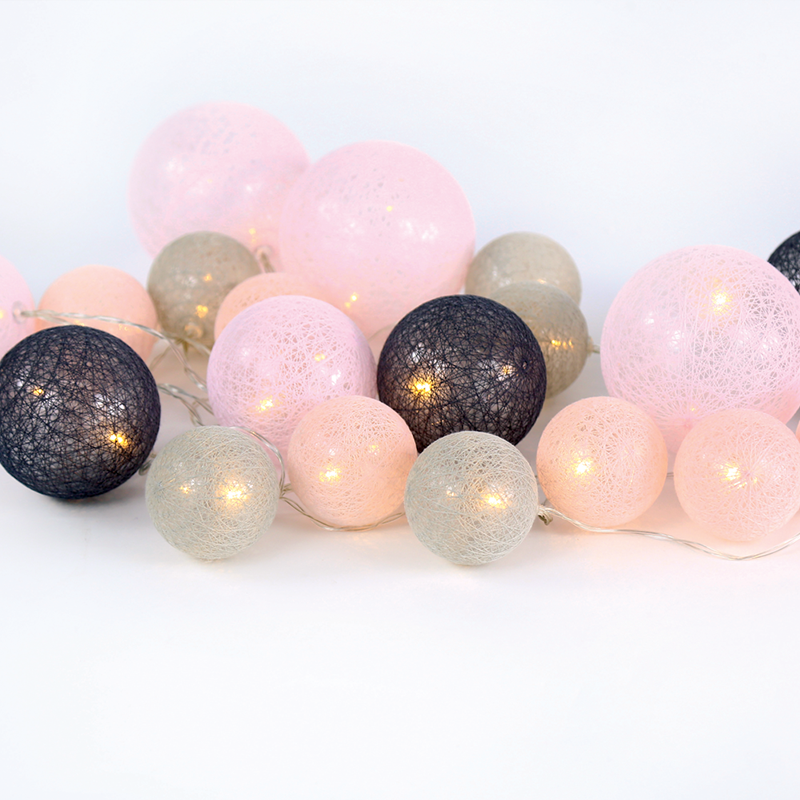 “WOVEN BALL FAIRY LIGHTS” POZ - ΓΚΡΙ ΜΠΑΛΑ 20 LED ΛΑΜΠΑΚ ΣΕΙΡΑ ΜΠΑΤΑΡ(3xΑΑ) ΘΕΡΜΟ ΛΕΥΚΟ IP20 ACA X07201160