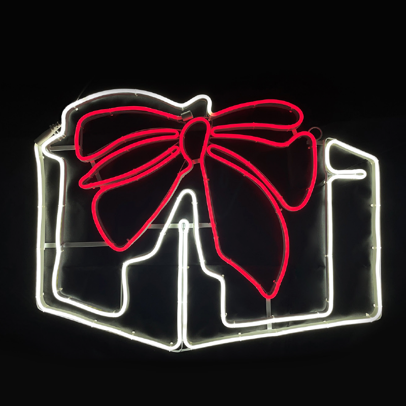 Κουτί Δώρου  IP65 Gift Box 700 Double Neon Led Μοτίφ  8,5m Λευκό  & Κόκκινο Σταθερό 133x30cm 1.5m Καλώδιο ACA X087002424