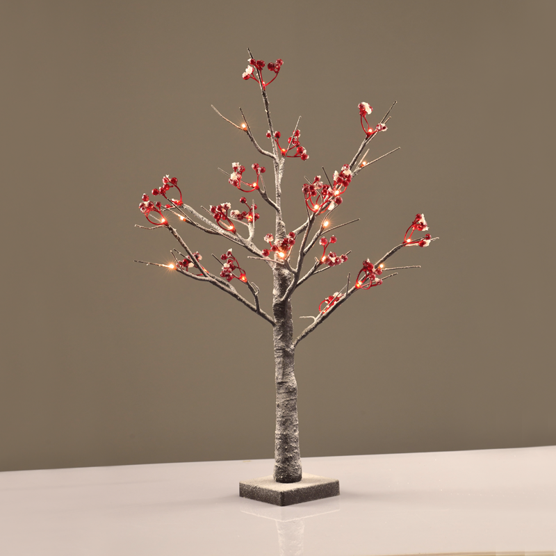 "SNOW RED BERRY TREE" 24 WW LED ΛΑΜΠΑΚ.ΑΝΤΑΠΤ.(24VDC) IP44 10X10X60CM 3M KΑΦΕ ΚΑΛ. ΤΡΟΦ. ACA X1024143