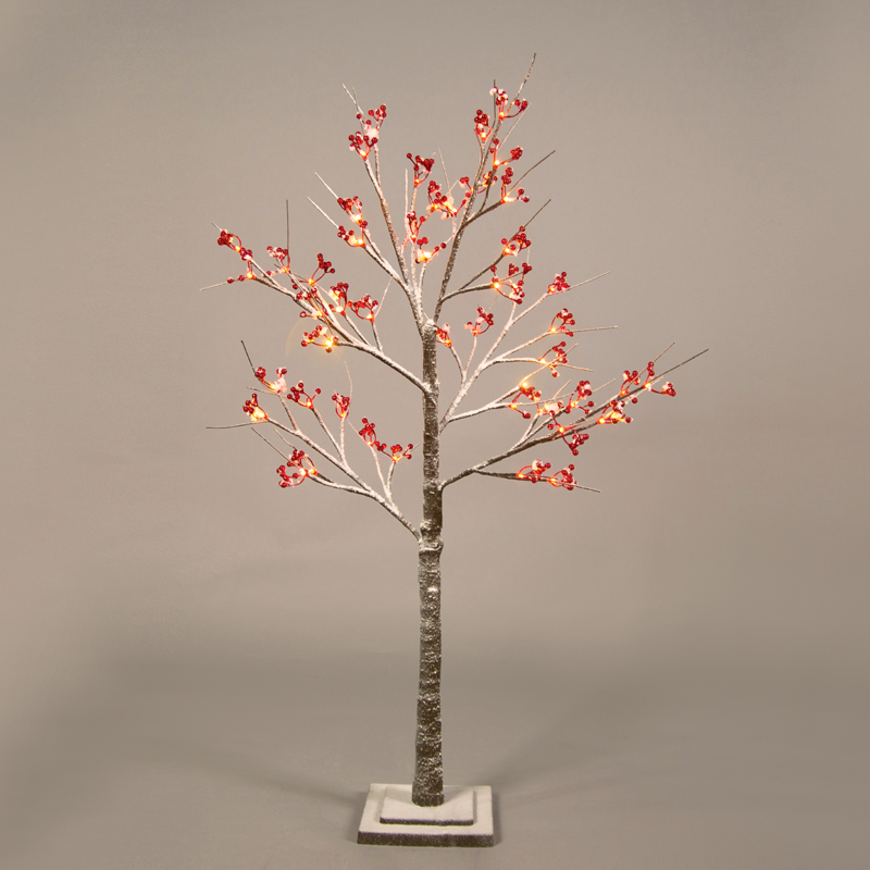 "SNOW RED BERRY TREE" 48 WW LED ΛΑΜΠΑΚ.ΑΝΤΑΠΤ.(24VDC) IP44 20X20X120CM 3M KΑΦΕ ΚΑΛ. ΤΡΟΦ. ACA X1048143