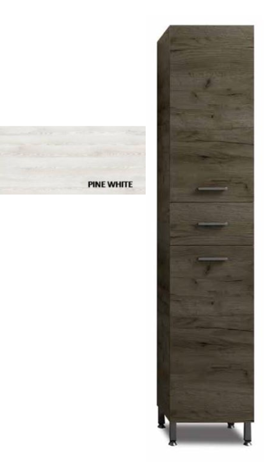 Στήλη με πόδια Π35xΥ177 xΒ35 εκ. MDF Μελαμίνη Pine White Ντουλάπι-Συρτάρια- Καλάθι Απλύτων Savvopoulos Eco Extras 925520-8010