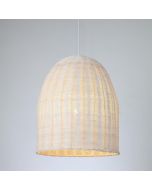 Φωτιστικό Κρεμαστό Ø45xH206cm 1xE27 Rattan Ψάθα Λευκό Eurolamp 144-33022