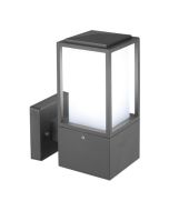 Απλίκα Τοίχου Επάνω IP44 L10xW16XH23cm 1xE27 Γκρι Ανθρακί Eurolamp 145-20615