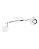 Σποτ Δίφωτη Ράγα L34xH10cm 2xGU10 2x2,8w 3000Κ 2x250lm Ατσάλι Νίκελ-Λευκό Eglo Bimeda 31002