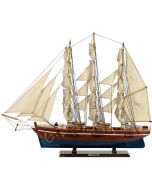 Ξύλινο Καράβι Ιστιοφόρο Cutty Sark 90x17xH75cm Χρώμα Καφέ-Μπλε 31117