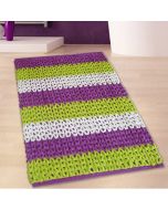 Πατάκι Μπάνιου Λαχανί-Μωβ 50x80cm #2335 Cotton Chenille San Lorentzo 1509 LIME PURPLE