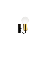 Φωτιστικό Απλίκα Επίτοιχη 1*E27 Μαύρο Μέταλλο με Χρυσές Λεπτομέρειες Viokef Volter 4232500