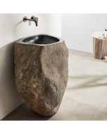 Νιπτήρας Επιδαπέδιος Ø40-75xH90cm Φυσική Πέτρα  Fossil Vero Riverstone Black RP90