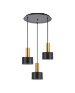 SE21-GM-4-3BL-MS1 ADEPT TUBE Gold Matt Pendant Black Metal Shade+ HOMELIGHTING 77-8635