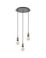 SE21-BR-10-3BL MAGNUM Bronze Metal Pendant with Black Fabric Cable+ HOMELIGHTING 77-8692