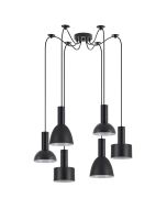 SE21-BL-4-BL6-MS12 ADEPT FLEX Black Pendant Black Metal Shade+ HOMELIGHTING 77-8913