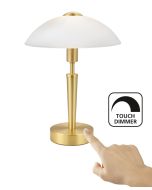 Πορτατίφ 26xH35cm Touch Dimmable 1xE14 Λευκό Καπέλο Χρυσή Βάση Eglo Solo 87254